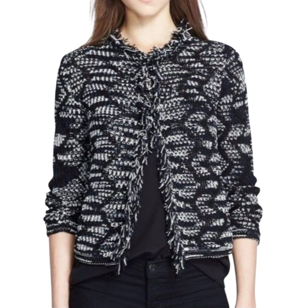 M Missoni Zigzag Fringe Crochet Jacket Size 46 Or Us 10